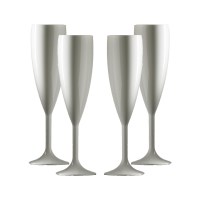 White coloured champagne flutes set of 4